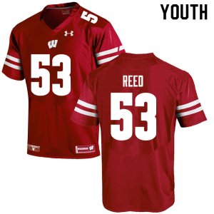 Youth Wisconsin Badgers NCAA #53 Malik Reed Red Authentic Under Armour Stitched College Football Jersey CI31K55NJ